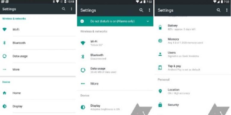 Tampilan Android N