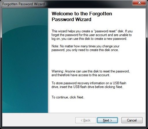 cara buat password reset di windows 7 