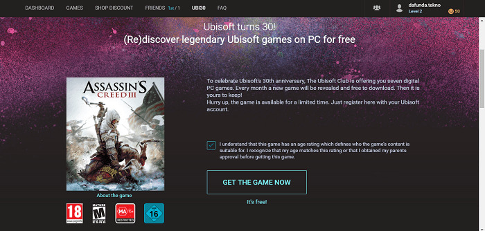 download game secara gratis Assassins Creed 3 