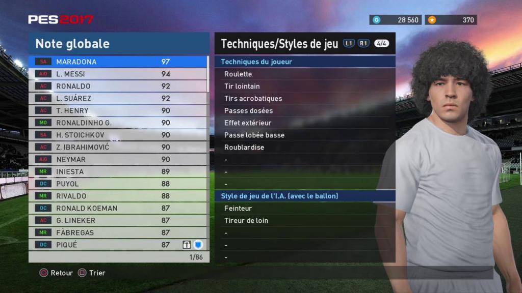 Pemain Legenda Maradona di PES 2017