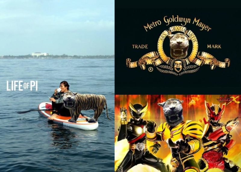 meme harimau ceria yang murah senyum