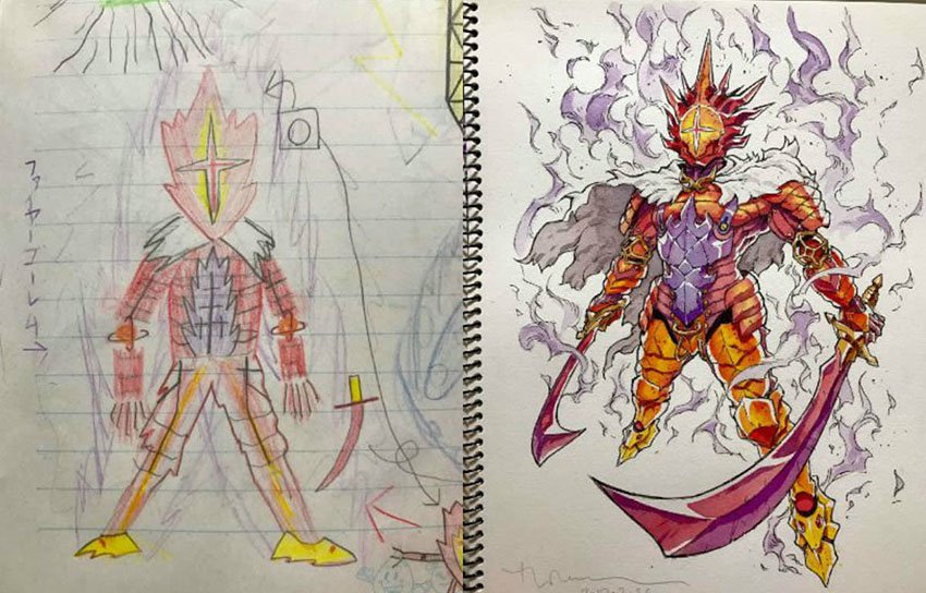 karakter anime dari coretan anak-anak