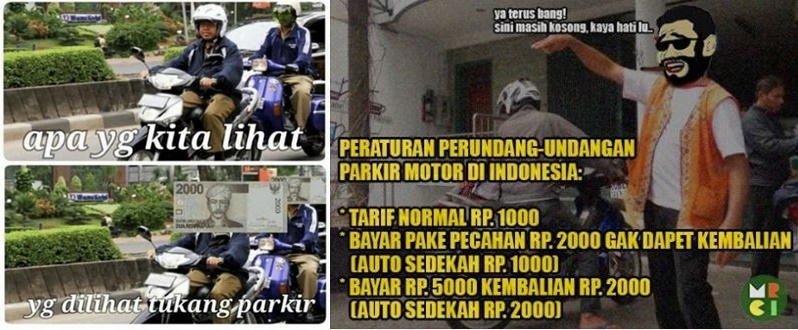 meme tukang parkir yang nyindir abis