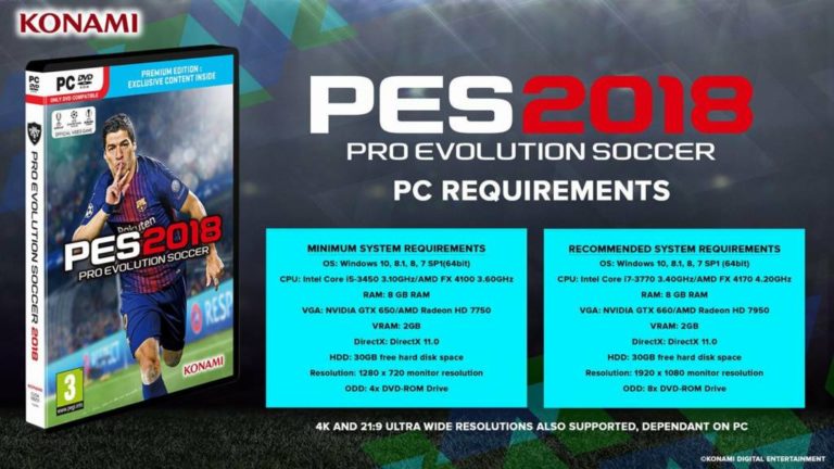 Spesifikasi yang Dibutuhkan PES 2018 versi PC Diumumkan