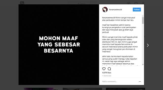 Live ig Saat Nonton Bioskop, Data Diri Admin Forumanimeid Terungkap