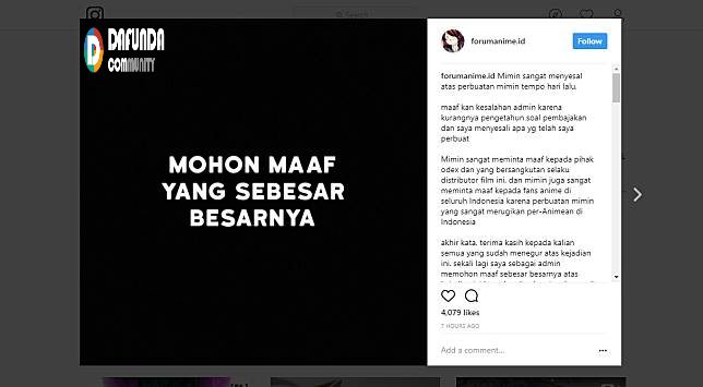 Live ig Saat Nonton Bioskop, Data Diri Admin Forumanimeid Terungkap