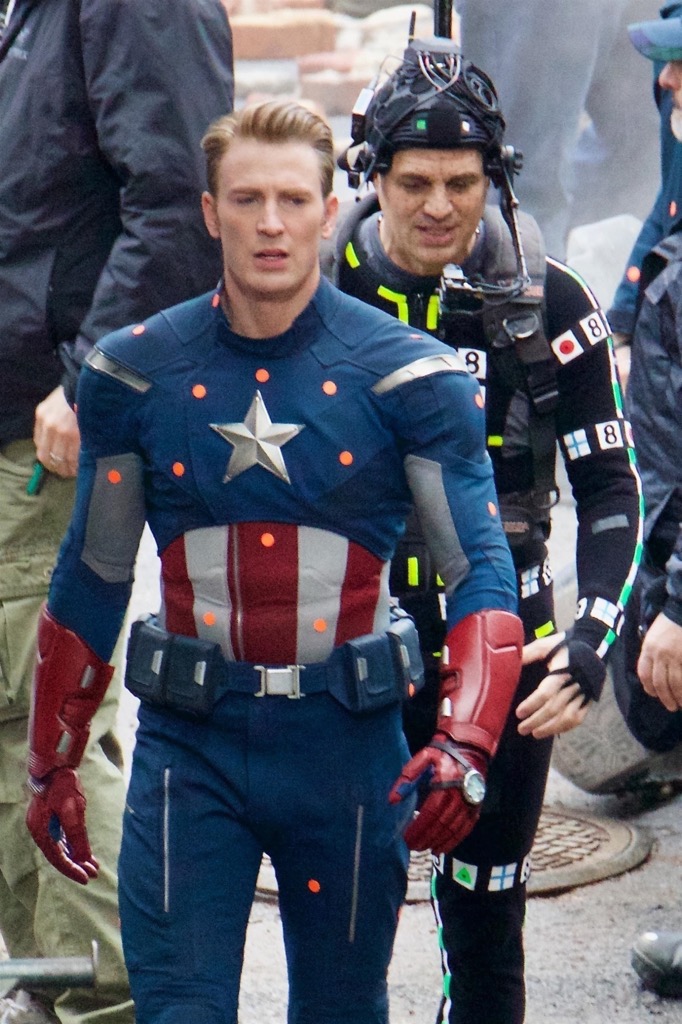 *EXCLUSIVE* Chris Evans Sports His Old Captain America Costume On The Set Of 'Avengers 4'