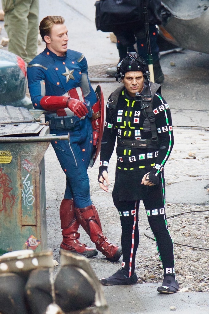 *EXCLUSIVE* Chris Evans Sports His Old Captain America Costume On The Set Of 'Avengers 4'