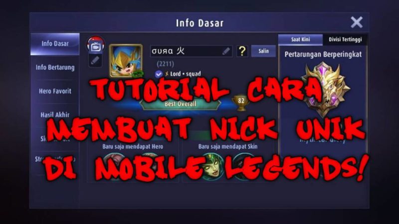 Tutorial Cara Membuat Nickname Yang Sangat Unik Di Mobile Legends! Dafunda Com
