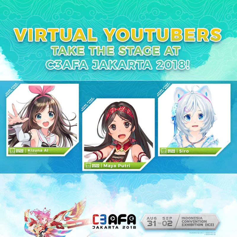 C3AFAJKT IMG AKIBA STAGE Virtual Youtuber (Kizuna AI, Maya Putri & Siro)