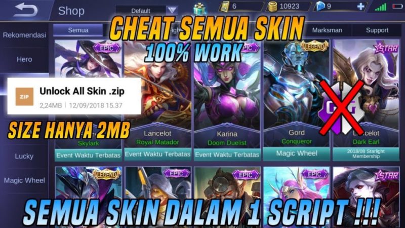 Tutorial Cheat Membuka Semua Skin Epic Mobile Legends Tebaru 2018! Dafunda Game