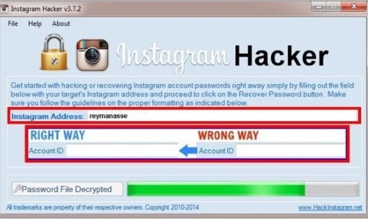 cara hack instagram password