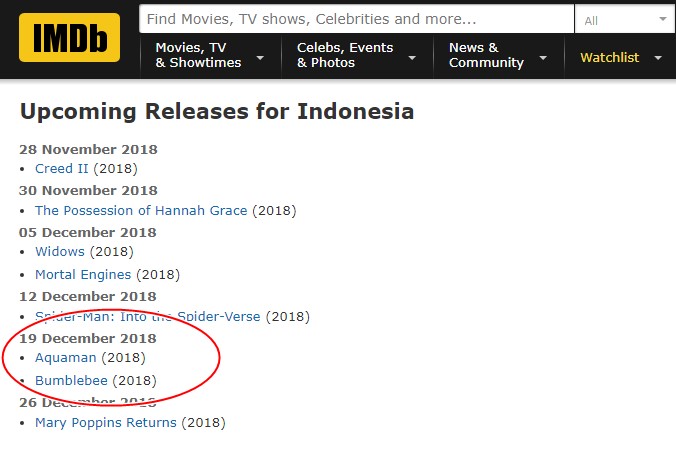 Jadwal Tayang Bumblebee Imdb