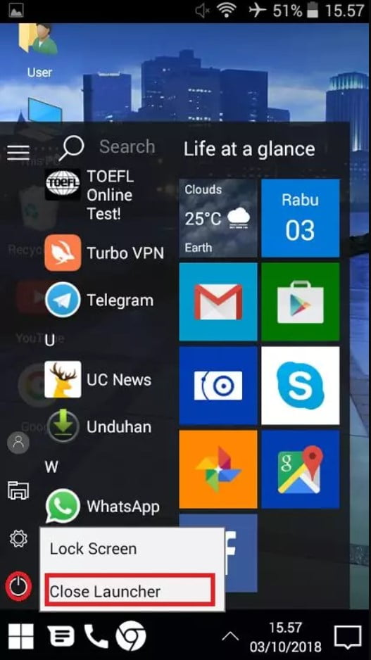 Tampilan Android Menjadi Windows 10