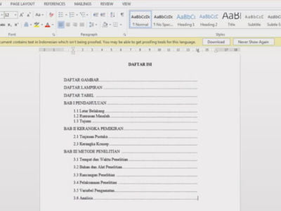 Cara Membuat Daftar Isi Manual Di Word Semua Versi - Dafunda.com