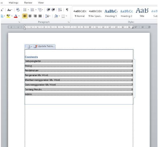 Cara Membuat Daftar Isi Otomatis Di Word (8)