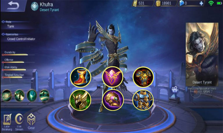 Build Khufra Mobile Legends, Darah Sampai 5000+ - Dafunda.com