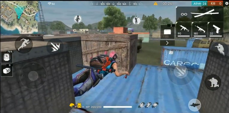 Free fire tips bersembunyi di atas kargo