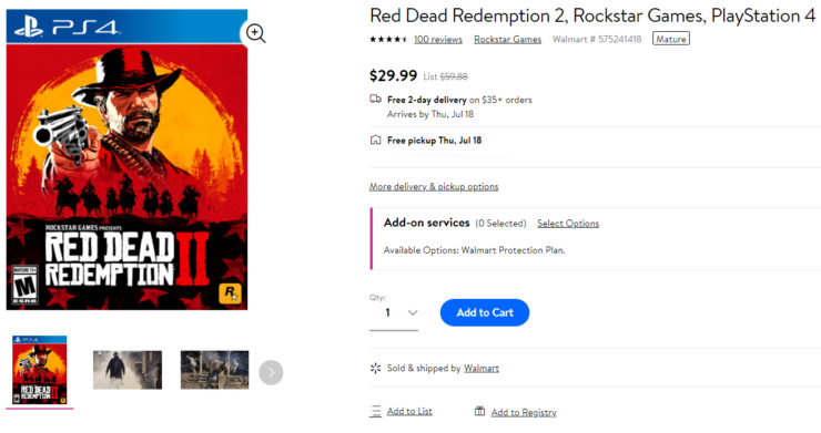 Red dead redemption 2 amazon prime day walmart discount