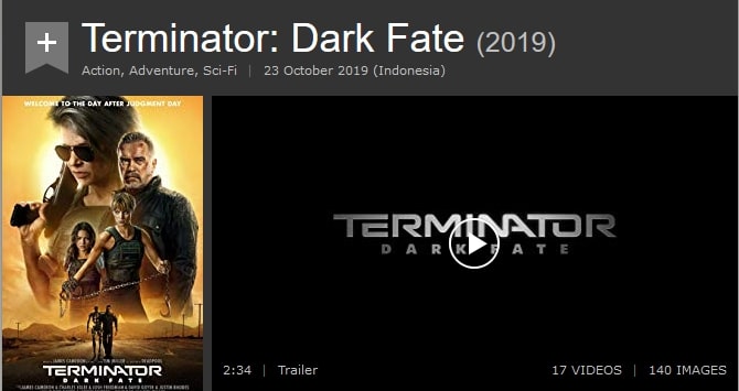 Jadwal Tayang Terminator Dark Fate