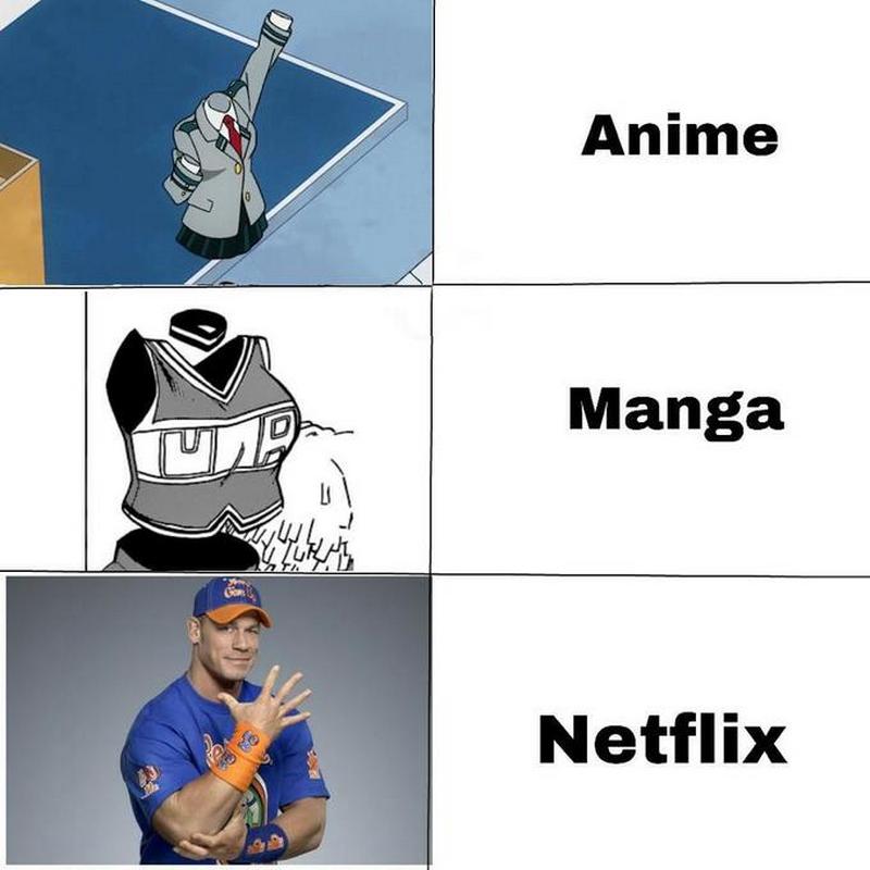 12 Meme Lucu Netflix VS Anime VS Manga Ini Dijamin Bikin Kalian Ngakak! John Cena