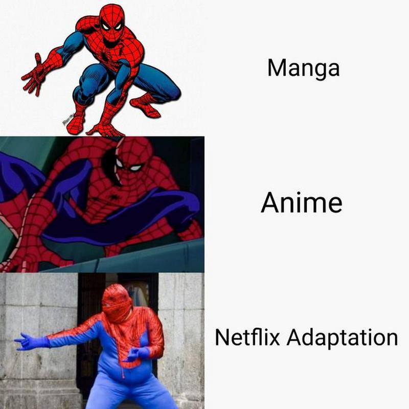 12 Meme Lucu Netflix VS Anime VS Manga Ini Dijamin Bikin Kalian Ngakak! Spider Man