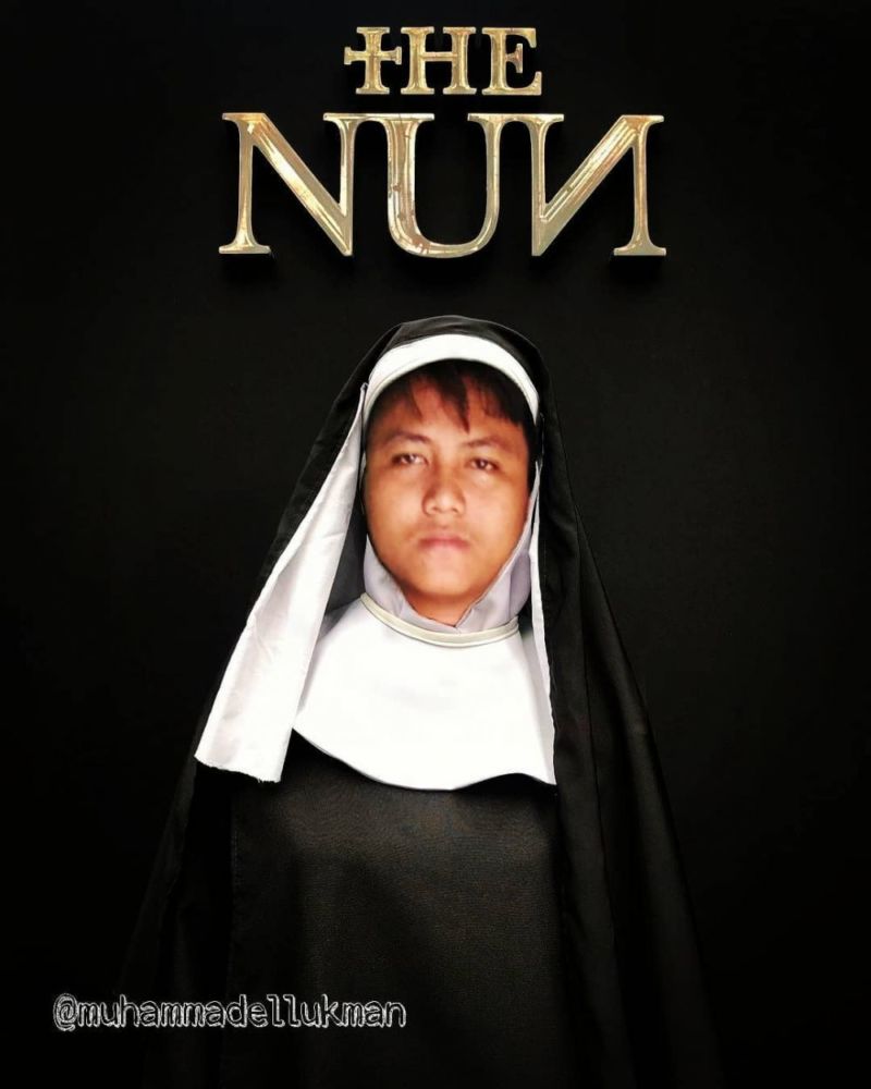 15 Kreasi Dandan Ala Hantu Valak Di Film The Nun Ini Bikin Ngakak