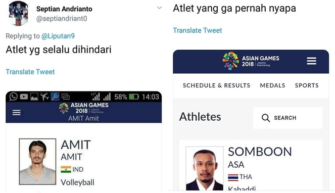 Begini Jadinya Jika 22 Nama Atlet Asian Games 2018 Dijadikan Meme, Bikin Ngakak! Amit Amit