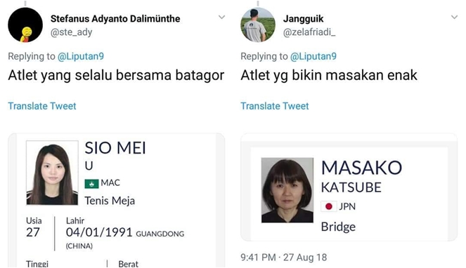 Begini Jadinya Jika 22 Nama Atlet Asian Games 2018 Dijadikan Meme, Bikin Ngakak! Laper