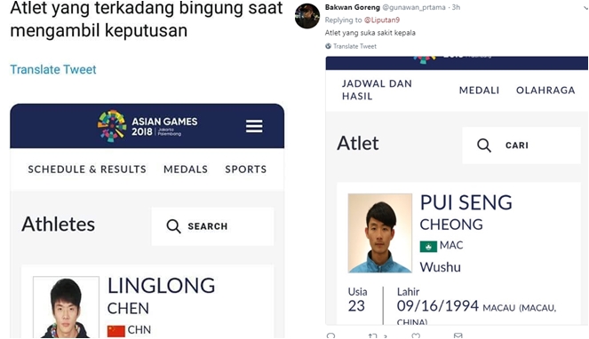 Begini Jadinya Jika 22 Nama Atlet Asian Games 2018 Dijadikan Meme, Bikin Ngakak! Pusing