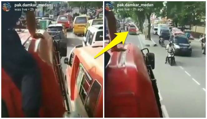 Tak Mau Didahului! Sopir Angkot Ini Halangi Mobil Pemadam Kebakaran Yang Lewat Dafunda Gokil