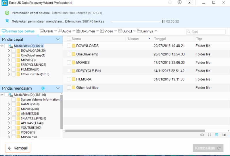 Ulasan Review EaseUS Data Recovery Pro Indonesia Mengembalikan File Terhapus Terformat Hilang