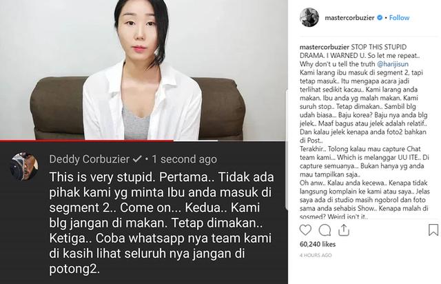 Youtuber Korea Kritik Acara Hitam Putih, Deddy Corbuzier Jangan Harap Saya Minta Maaf! Deddy