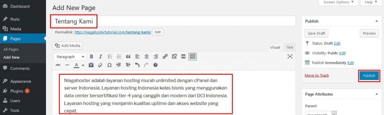 Cara Tambah Halaman Di Wordpress2