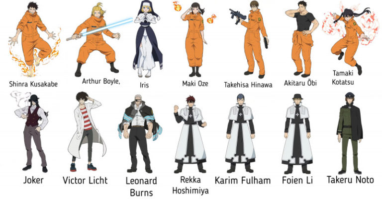 Fire Force Anime Characters Names Fire Force Anime Characters Names