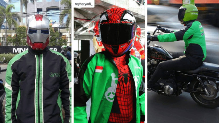 Kreatif Banget, Inilah 7 Helm Ala Driver Ojek Online Yang Bikin Penumpang Ngakak! Dafunda Gokil