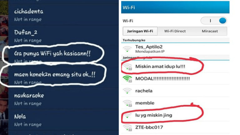Miskin Amat Idup Lu, Inilah 8 Nama Wifi Lucu dan Nyeleneh ini Dijamin Bikin Ngakak! 45 Miskin Amat Idup Lu, Inilah 8 Nama Wifi Lucu dan Nyeleneh ini Dijamin Bikin Ngakak!