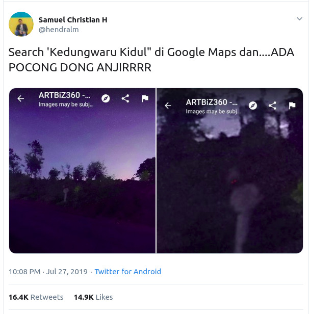 Pocong Di Google Map