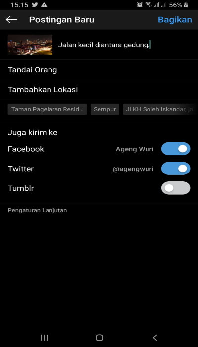 Cara Posting Di Instagram Sekaligus Ke Media Sosial Lain