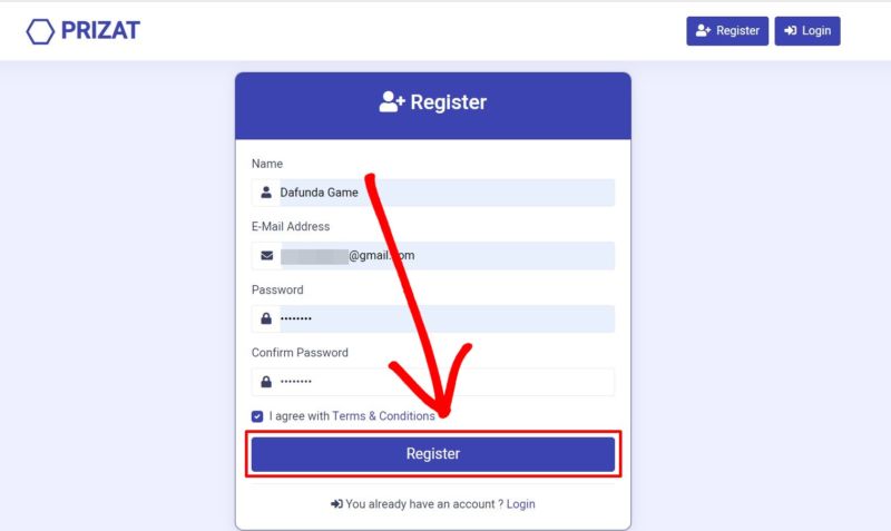 Isi Form Daftar Prizat