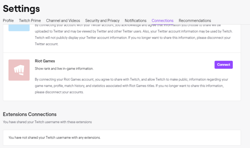Koneksikan Akun Riot Ke Twitch