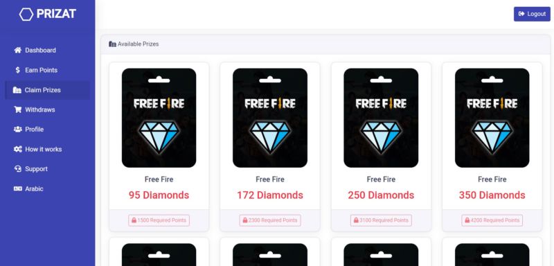 Pilih Jumlah Diamond Free Fire