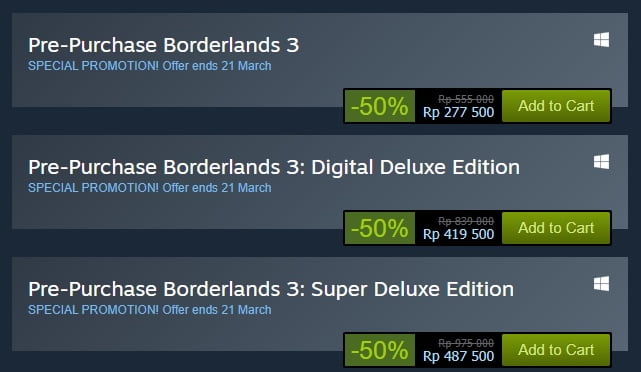 Borderlands 3 Spesial Promotion