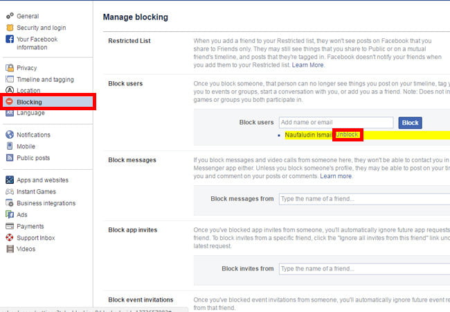 Cara Membuka Blocking Di Facebook