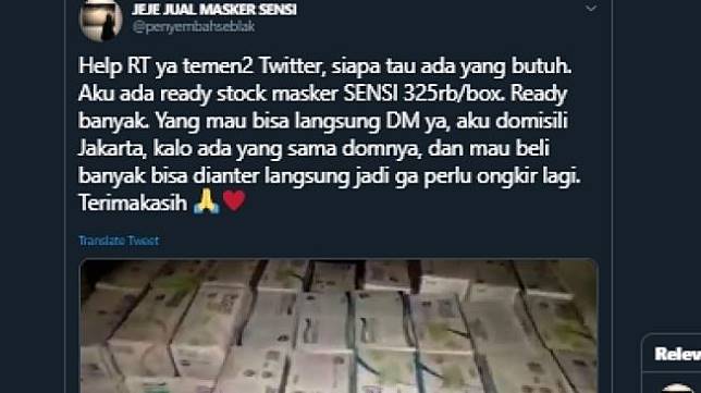 Penimbun Masker Jual Dengan Harga Tinggi