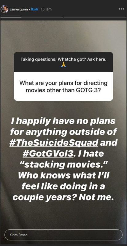 QnA James Gunn intagram