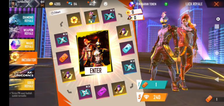 Cara Mendapatkan Hadiah Utama Luck Royale Free Fire