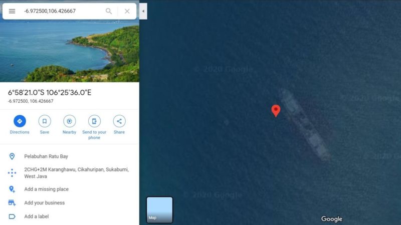 Penampakan Kapal Karam Di Google Maps