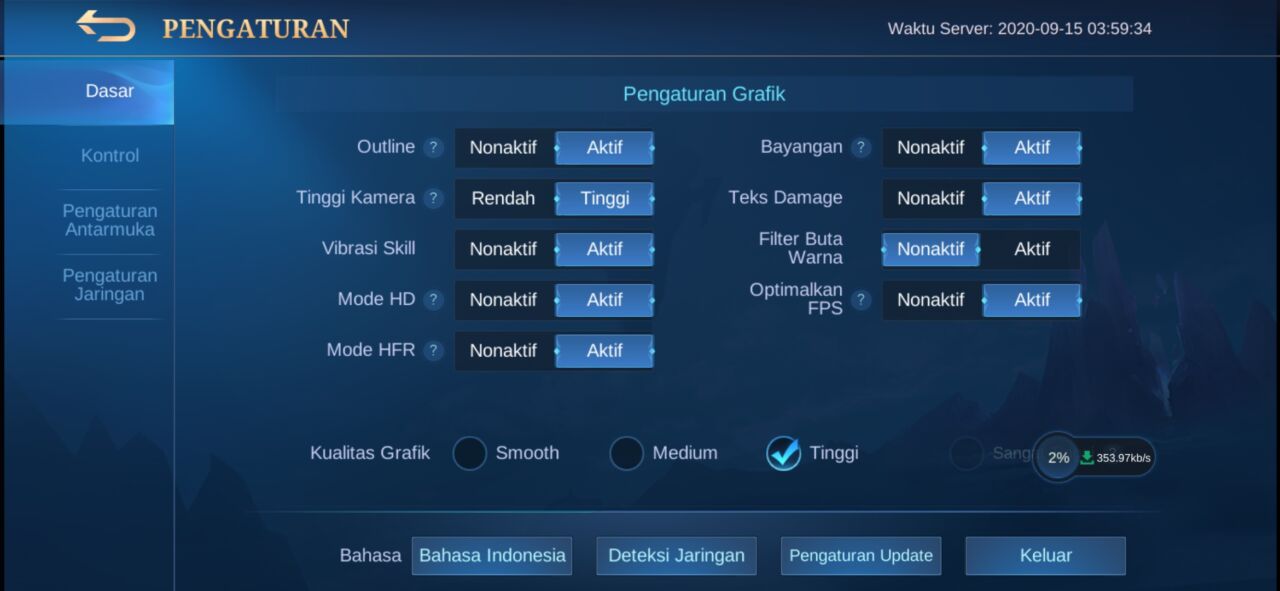 Cara Mengaktifkan Mode HFR Mobile Legends