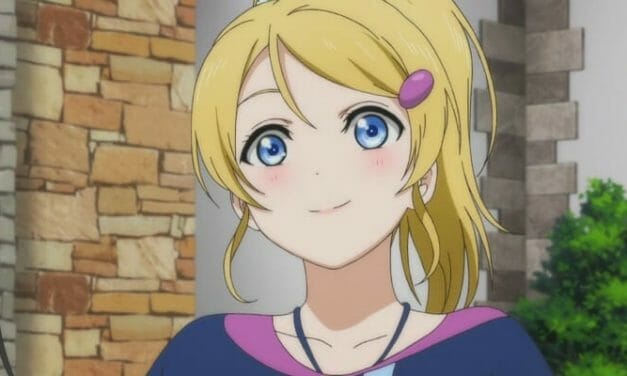 The blonde haired anime character Eli Ayase